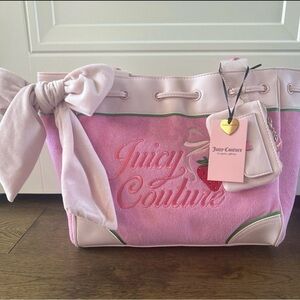 Juicy Couture Daydreamer Pink Bow Strawberry Tote Bag